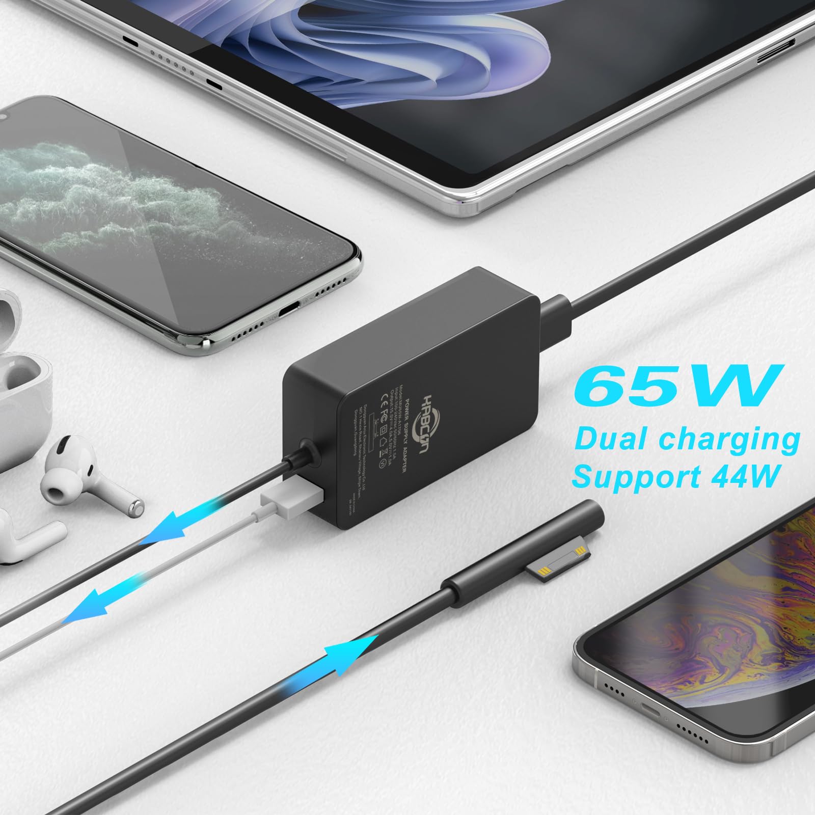 65W Surface Pro Laptop Charger for Microsoft Surface Pro 12 11 10 9 8 7+ X — Amazon image 3