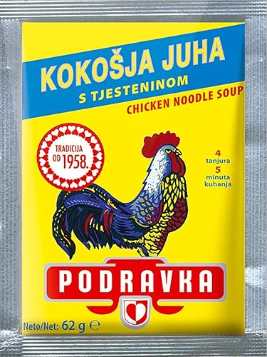 Sopa de fideos con sabor a pollo  Mezcla  Podravka  2.19 oz  2.2 oz cada uno  Paquete de 5
