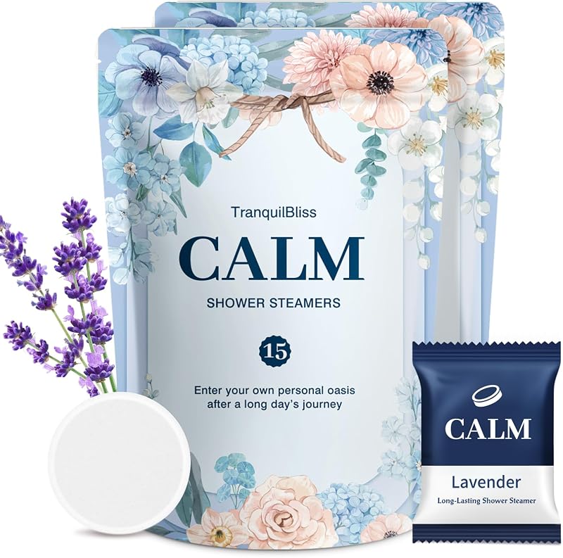 TranquilBliss Bombas de banho com fragrância de lavanda, pacote com 30