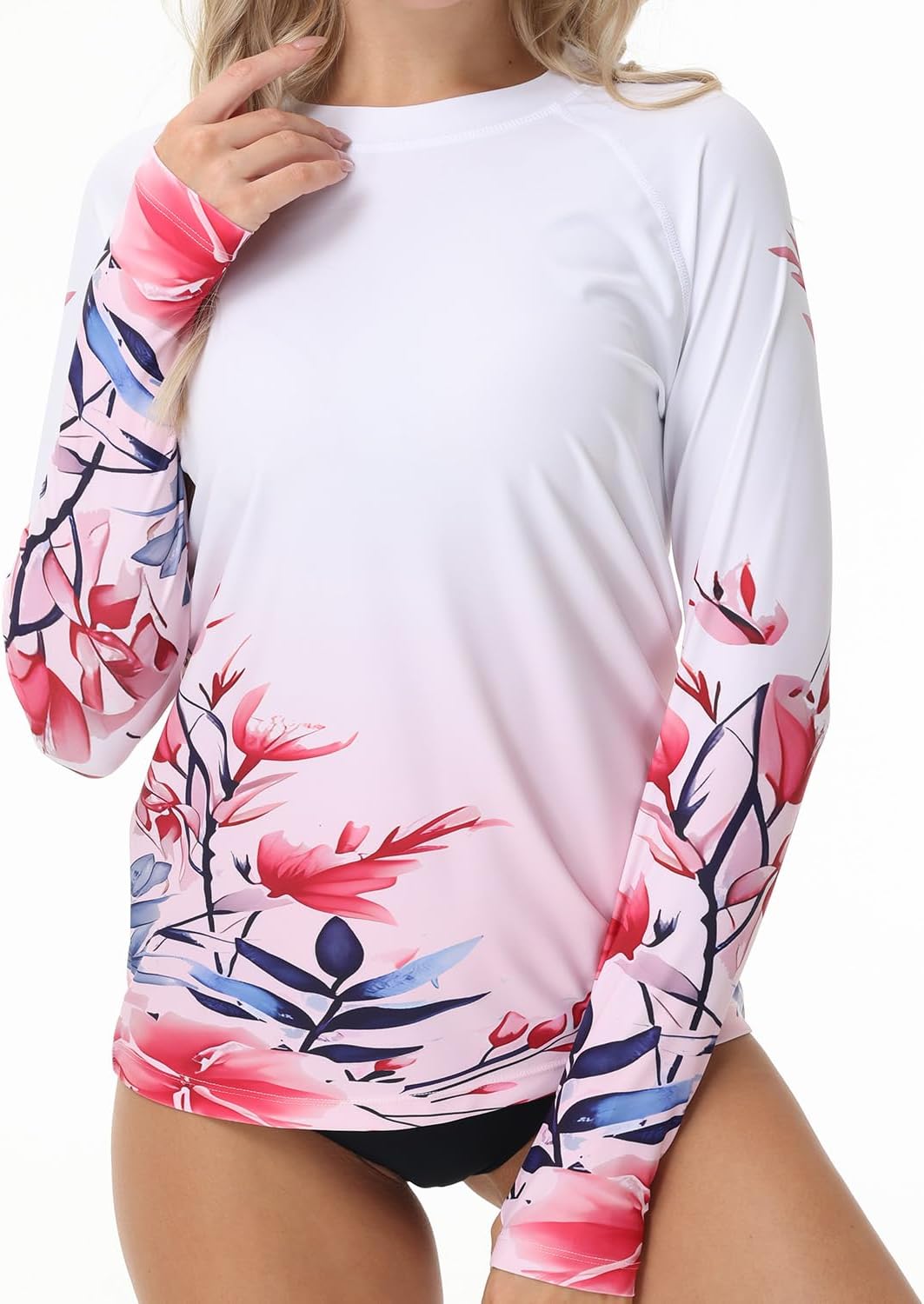 VAYAGER Womens Rash Guard UPF 50+ Swim Shirts Long Sleeve Quick Dry Water Beach Surfing Swimming Tops with Thumb Hole