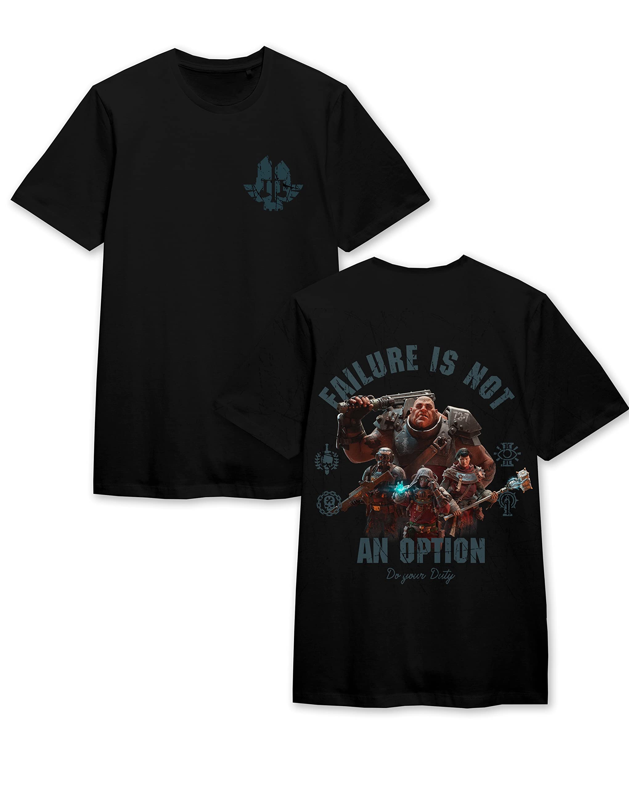 Warhammer 40000 Darktide Failure is Not an Option Crew Neck Short Sleeve Men's Black T-Shirt