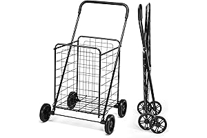 Folding Wire Cart with Wheels