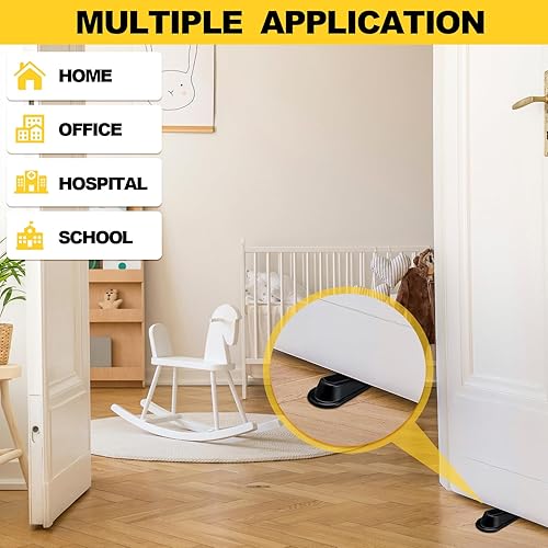 Miniatura 4 de Frienda 24 tapones de puerta resistentes para puerta con cuña de goma para la parte inferior de la puerta, azulejos, hormigón, piso de madera