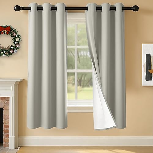 Miniatura 65 de Cortinas 100% opacas de 84 pulgadas de largo para dormitorio, sala de estar, cortinas de oscurecimiento de habitación con aislamiento térmico con