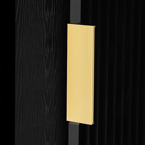 Miniatura 44 de Aparador moderno y elegante con patas y asas de metal dorado y estante ajustable, mesa consola clásica de 60 pulgadas, mesa de sofá, mesa de entrada