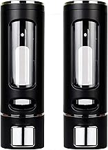 SELLZY 400ml Rust Proof Eco-Friendly ABS Plastic Wall Mounted Liquid Dispenser for Bathroom/Kitchen | Shampoo Conditioner Handwash Lotion Gel Liquid Soap Dispenser (Black) | (1Set of 2pc)