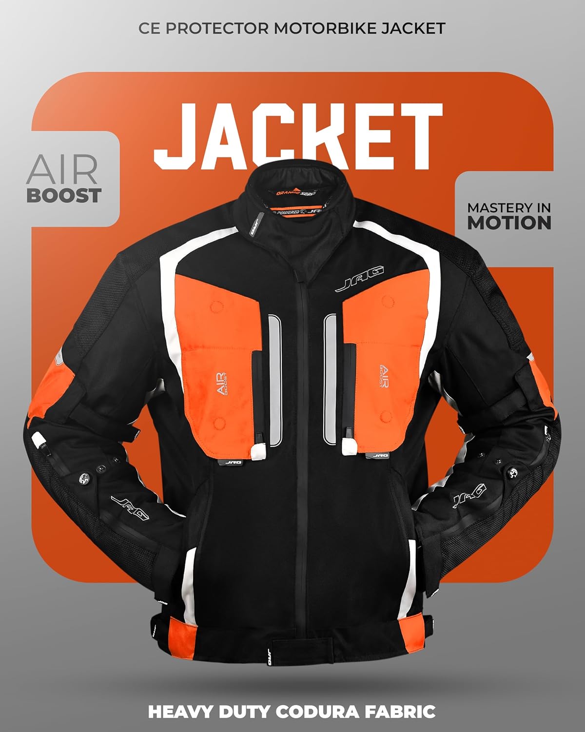 J.A.G. JAG Men's All Season Reflective Mesh Motorcycle Jacket | CE Armored Dual Sports Cordura Jacket with Removable Liner - Image 6