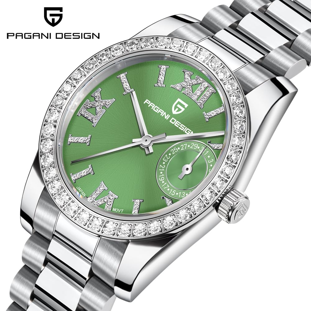CEYADG Pagani Design Orologio da donna al quarzo elegante, orologio da polso di lusso con diamanti per le donne con cinturino in acciaio inox