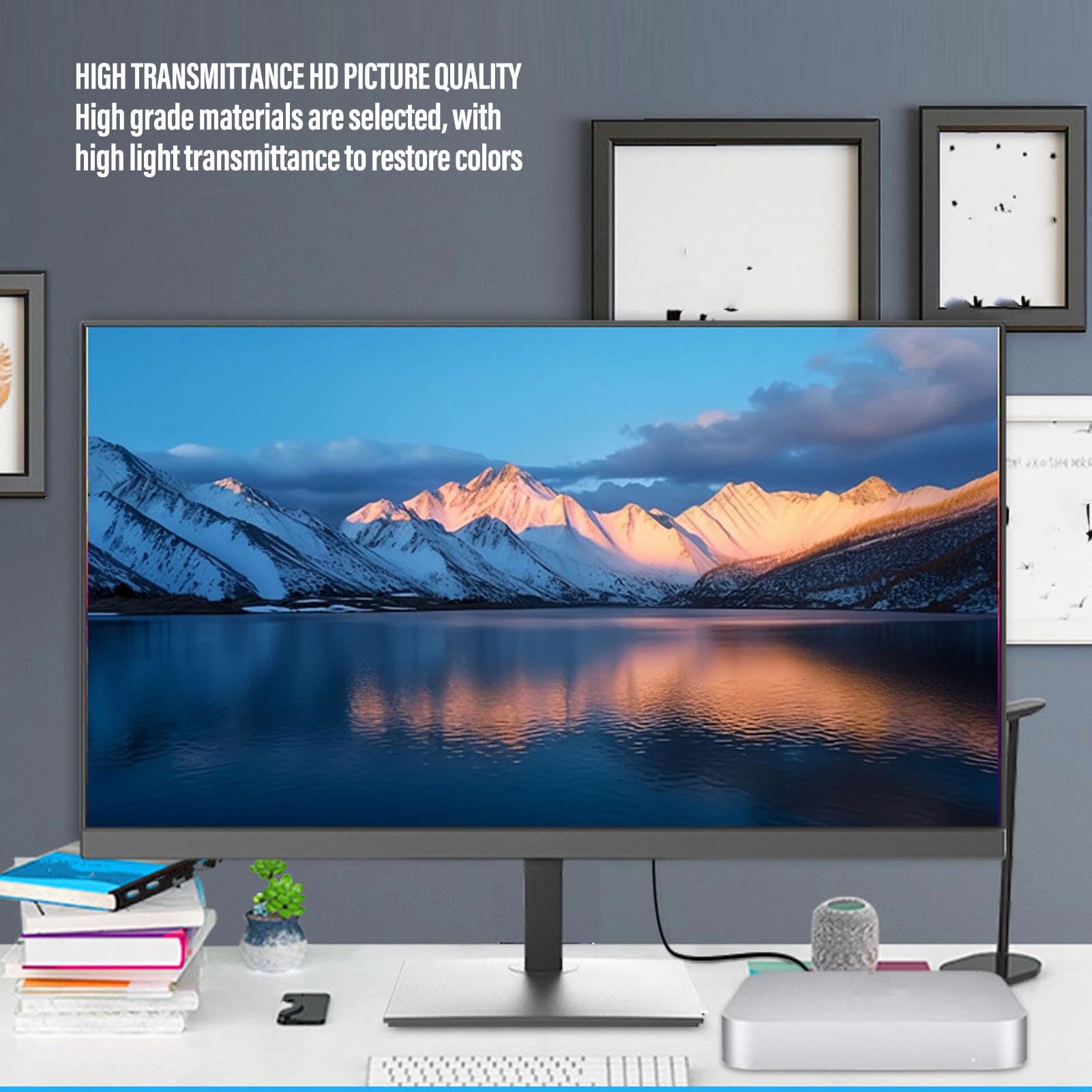 Tonysa 27 Zoll 16:9 Computer-Sichtschutzfilter, Magnetische PET-Computer-Sichtschutzfolie, Abnehmbarer, Blendfreier Blaulichtschutz, Augenpflege, Anti-Desktop-Sicherheit, Privater