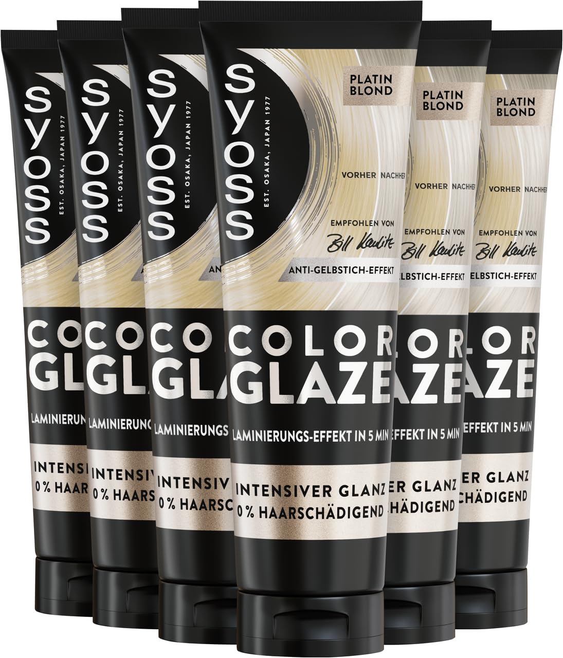 Syoss Color Glaze Glossing Platin Blond (6x 130 ml), Haar Glossing für intensiven Glanz ohne das Haar zu schädigen, intensiviert die Naturhaarfarbe & frischt coloriertes Haar auf