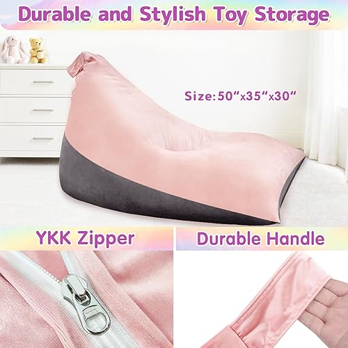 Miniatura 66 de Jorbest Almacenamiento de animales de peluche, almacenamiento de puf de peluche de fútbol, funda para silla de puf de fútbol para niños, asiento de