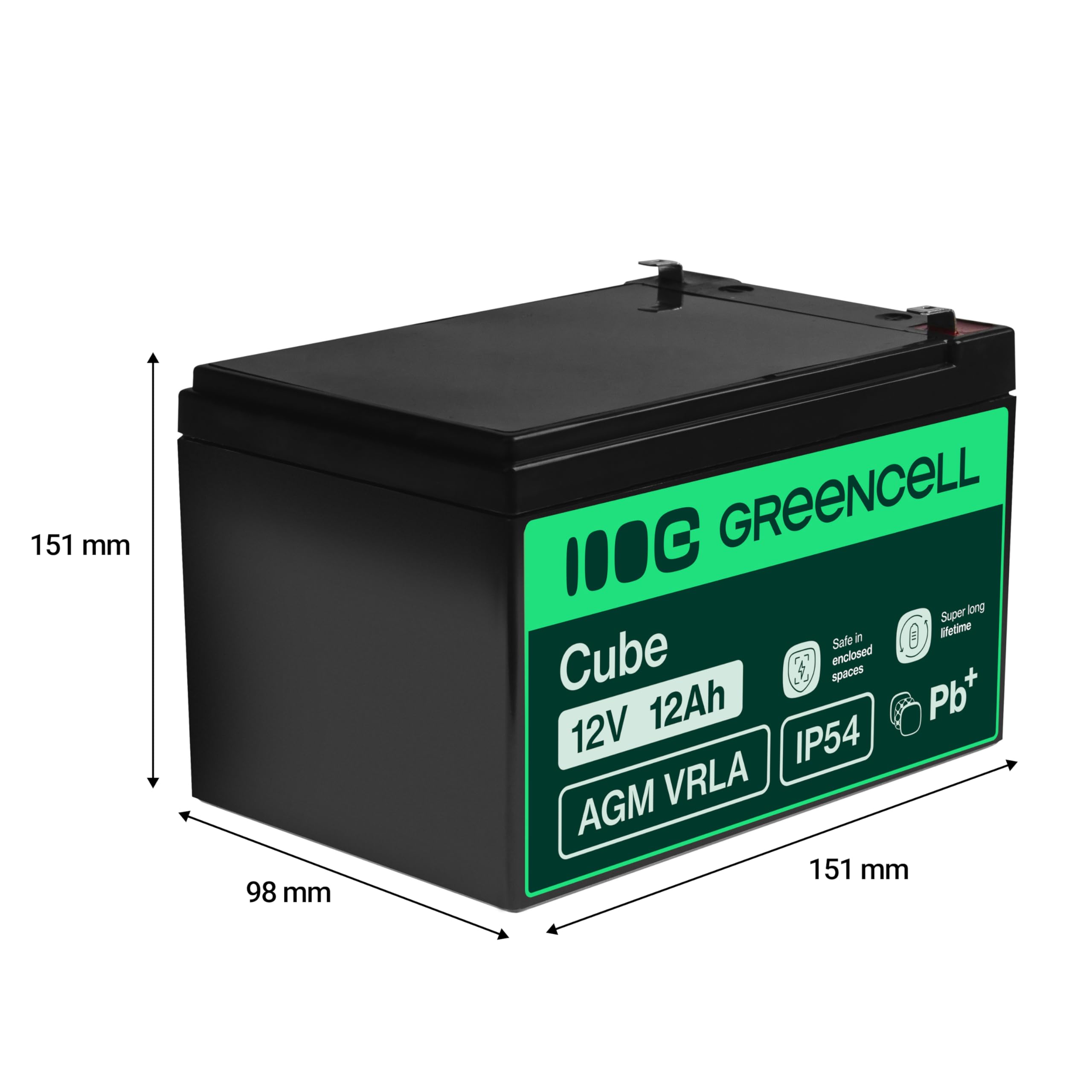 Green Cell Akumulator 12 V 12 Ah (6,3 mm) 12000 mAh VRLA AGM