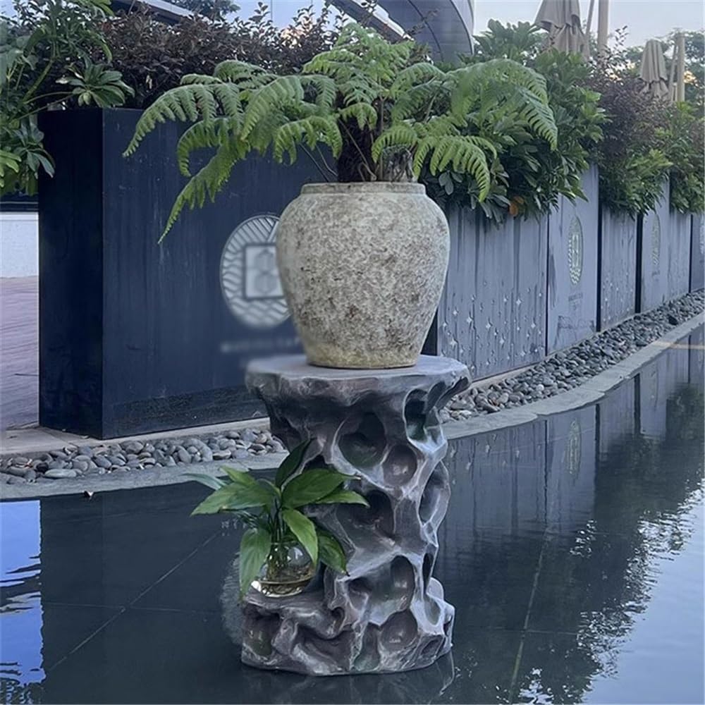 盆栽展示テーブル クリエイティブなホーム装飾盆栽スタンド、模造岩屋内屋外ディスプレイベース