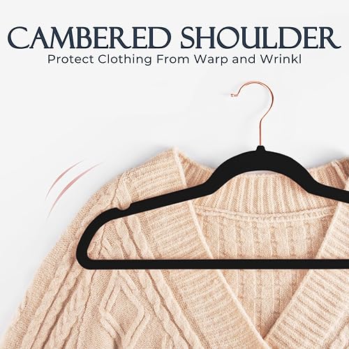 Miniatura 5 de HOUSE DAY Perchas de terciopelo gris, paquete de 60 perchas de ropa de alta calidad, perchas de fieltro antideslizantes, perchas grises resistentes,