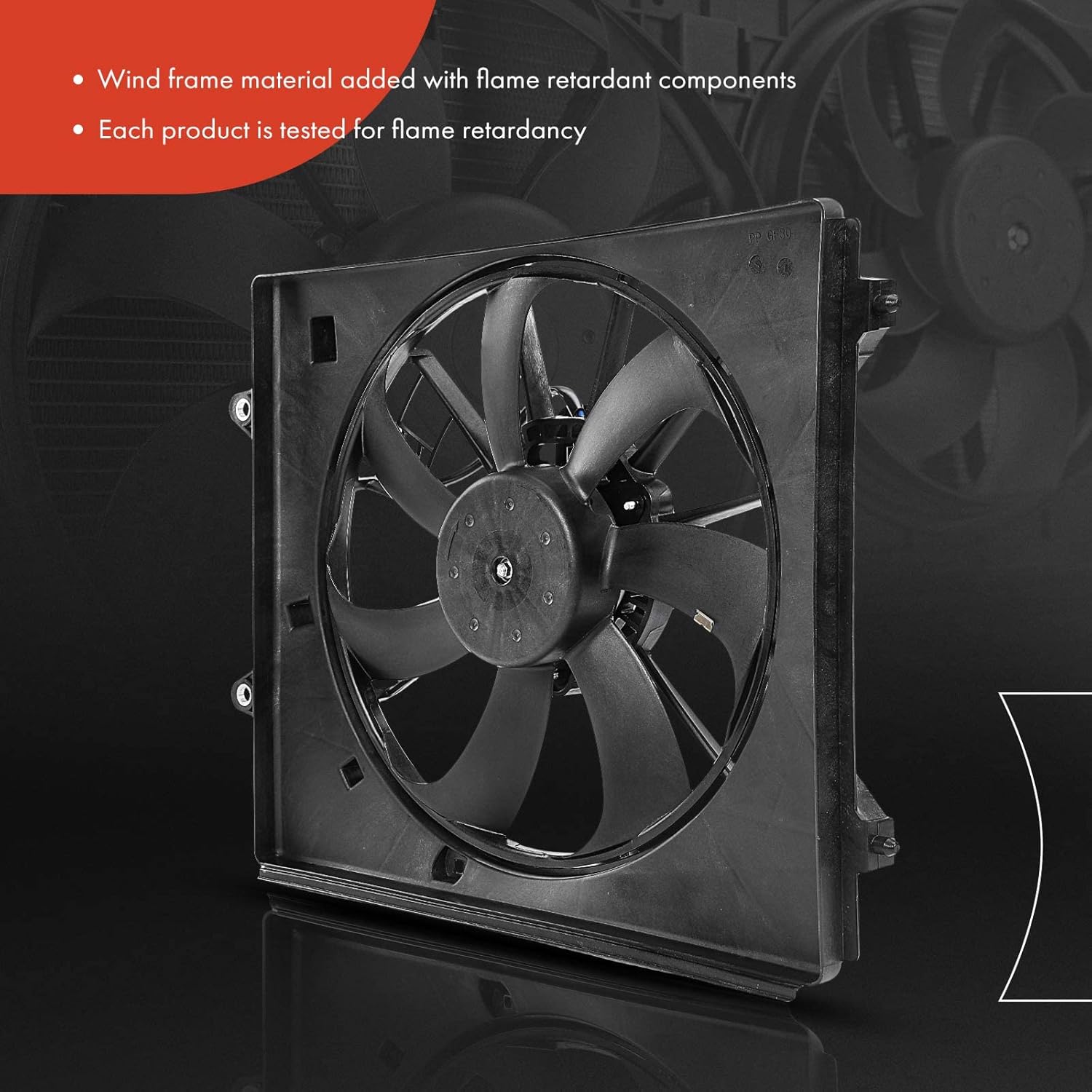 A-Premium Right A/C Condenser Fan Assembly Compatible with Select Honda Models - Odyssey 2011-2017 - Replace# 38611RV0A01, 386165MRA01