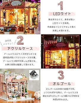 Amazon.co.jp: 可愛いデザイン ドールハウス ミニチュア LED