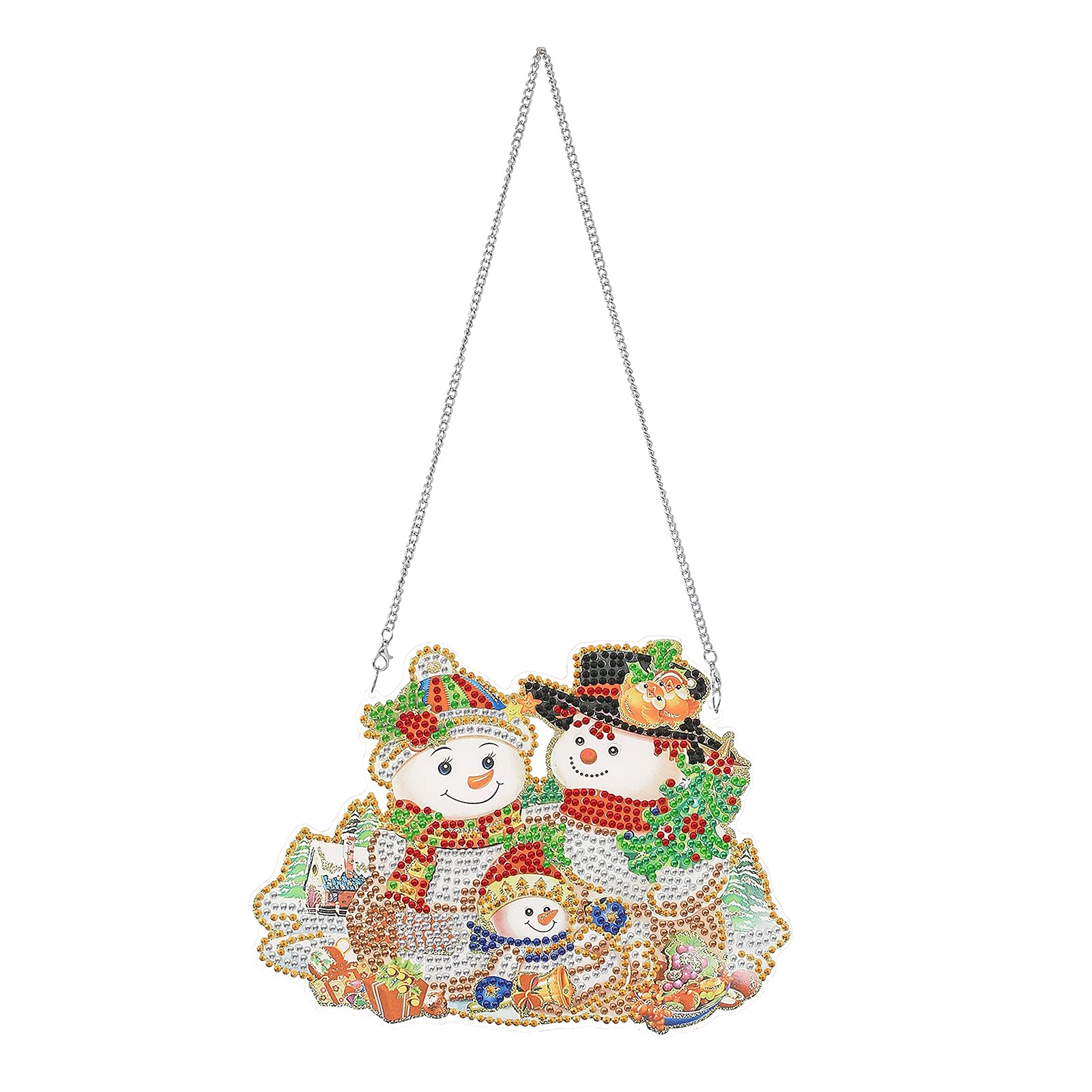 LUSandy DIY 5D Christmas Snowmen and Bird Diamond Painting Christmas Hanging Sign Wall Art Sign Special Shaped Crystal Diamond Art Window Pendants Home Garden Wall Door Hanging Diamond Painting Kits โ image 1