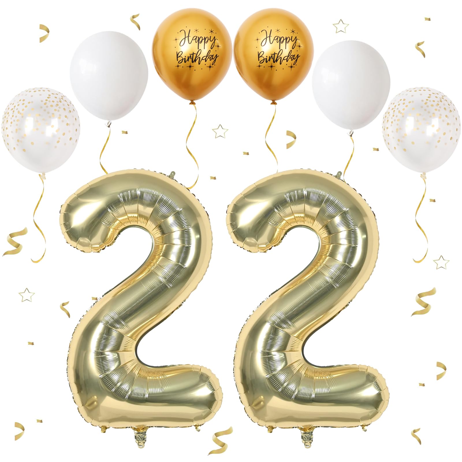 Champagne Gold XXL Giant Birthday Balloon 22 - 40 Inches (101 cm) Number Foil Decoration for Anniversary Party, Flies With Helium — image 1