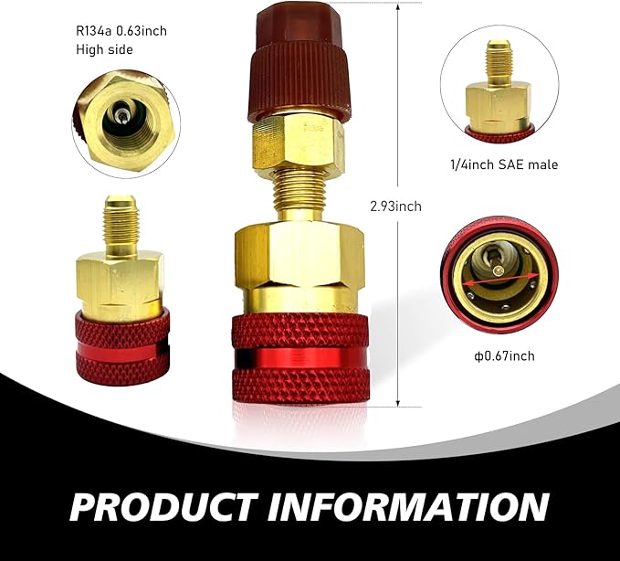 Kit de Acoples Rápidos R1234yf, Adaptador R1234YF a R134A miniatura 2