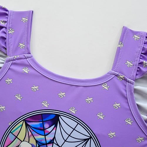 Vista 6 de Traje de baño para niñas, traje de baño de 12 pieza con gráficos de película, traje de baño de regalo para niñas de 3 a 9 años