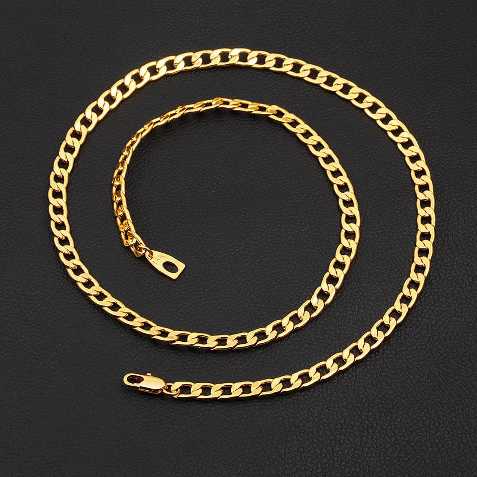 WZGWDC Collana da Donna, Catena placcata Oro Hip Pop Rock Elegante con Chiusura a moschettone per Regali di Gioielli di Compleanno per fidanzati da Uomo