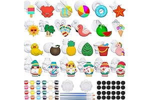 Simgoing Unpainted Summer Beach Ceramic Figurines for DIY Painting Crafts with Paint...
