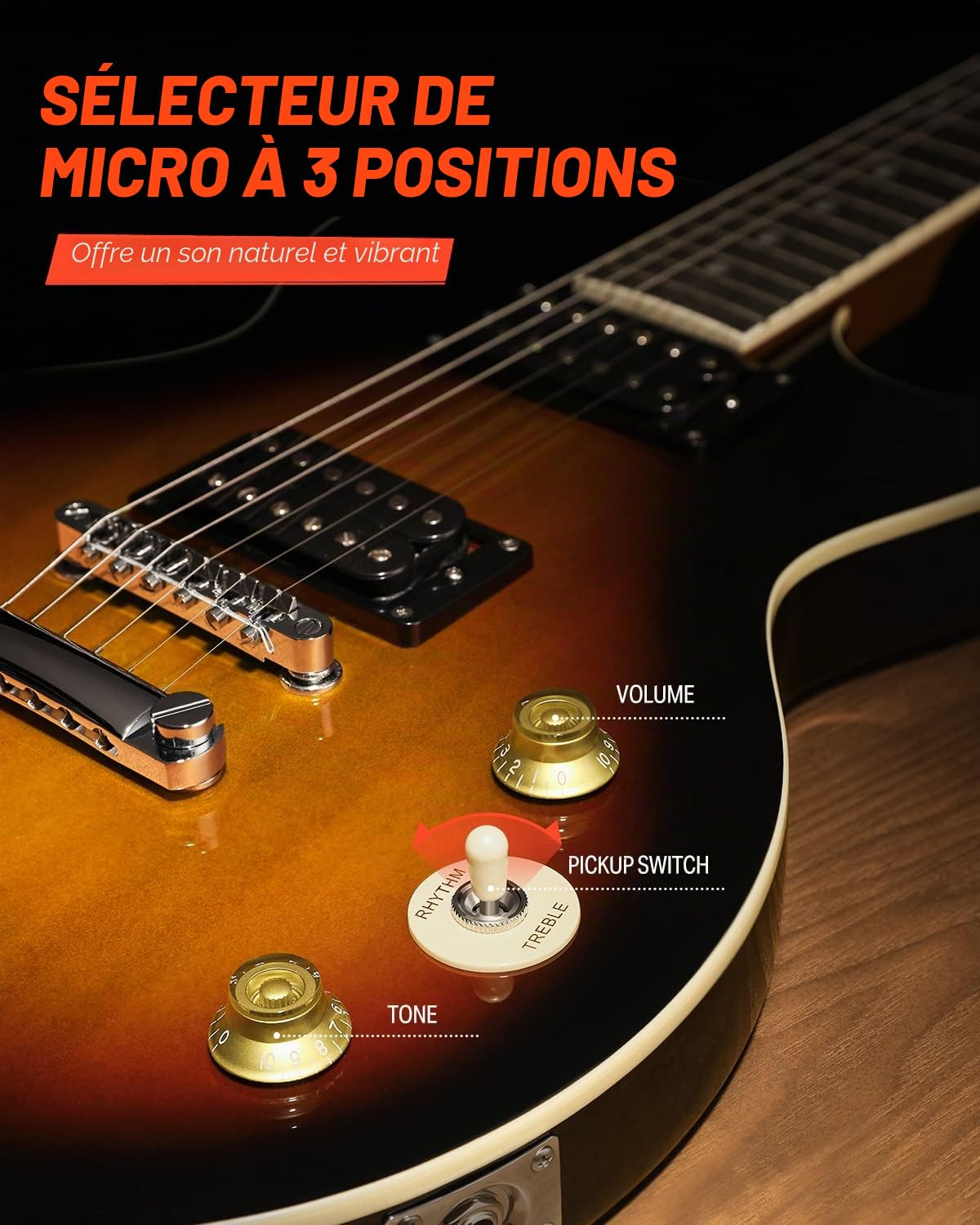 Donner Guitare Électrique 39 pouces avec Sac, Sangle, Câble (Sunburst, DLP-124S)