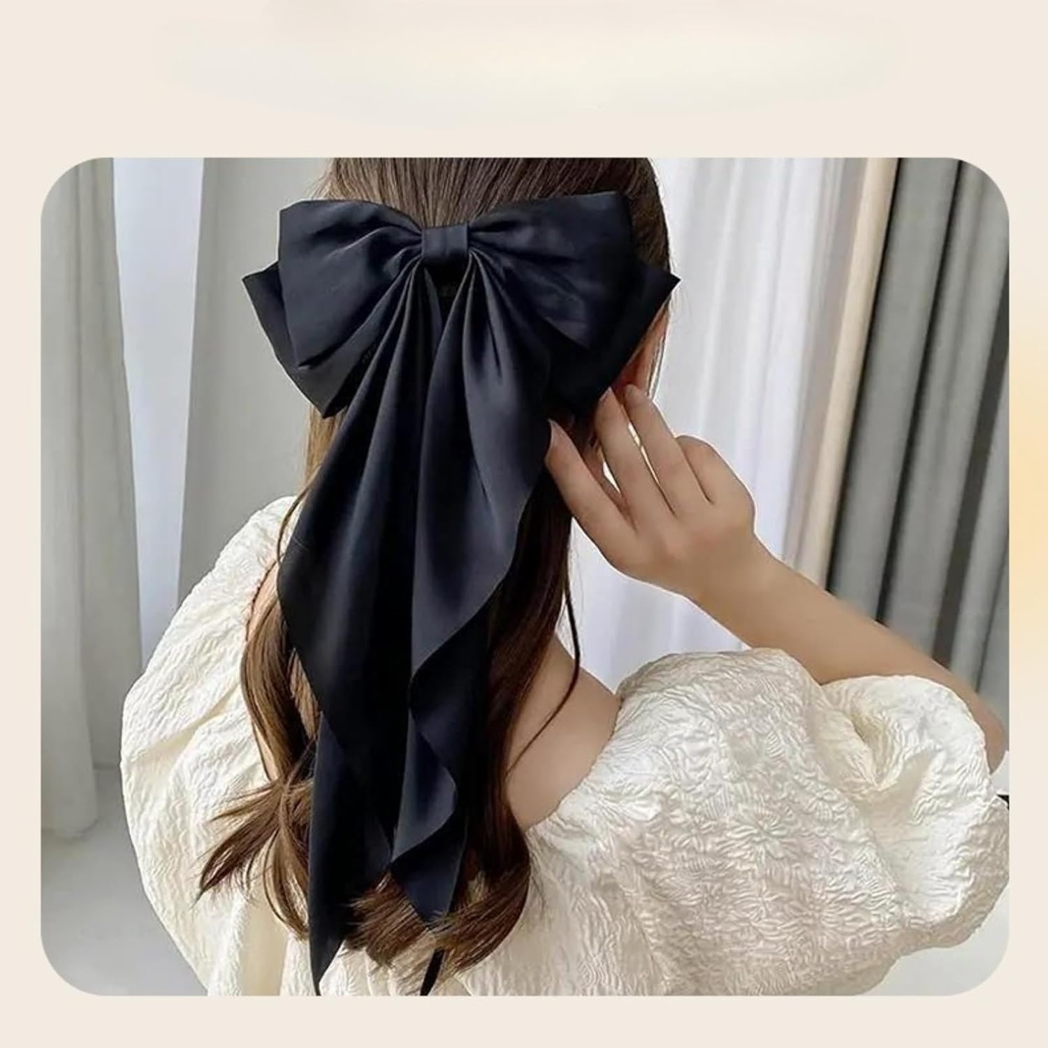 Custom Hair Bows with Embroidered Name,Silky Satin Hair Bows for Women Girls,Ribbon Bows for Hair, Big Bow Hair Clips with Long Tail,Cute Hair Accessories Gifts,Wedding Bridesmaid Gift (10pcs)