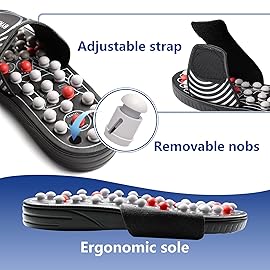 BYRIVER Under Desk Foot Massager Footrest Acupressure Slippers Sandals Shoes Mat for Men Women, Relieve Plantar Fasciitis Neuropathy Pain, Stress Relief Massager, Gifts for Runners (03XS)