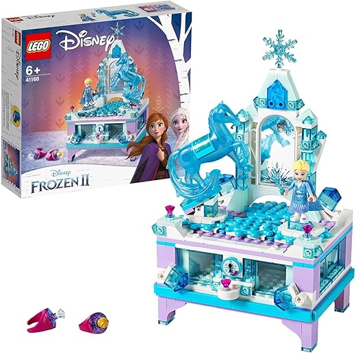 LEGO, 41168 Disney Frozen 2, Elsa Creative Jewelry Box, Frozen Building Toys, Mini Princess Doll and Nokk Figure, Storage Box, Multicolor