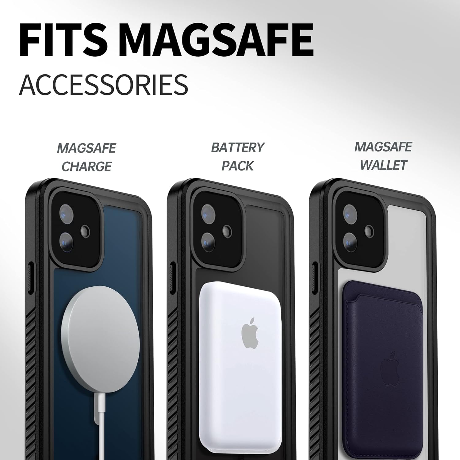 BEASTEK for iPhone 12 Waterproof Case, FSN Series IP68 Magnetic Shockproof Case with Built-in Screen Protector and MagSafe Protective Cover, iPhone 12 6.1 inch (Red)