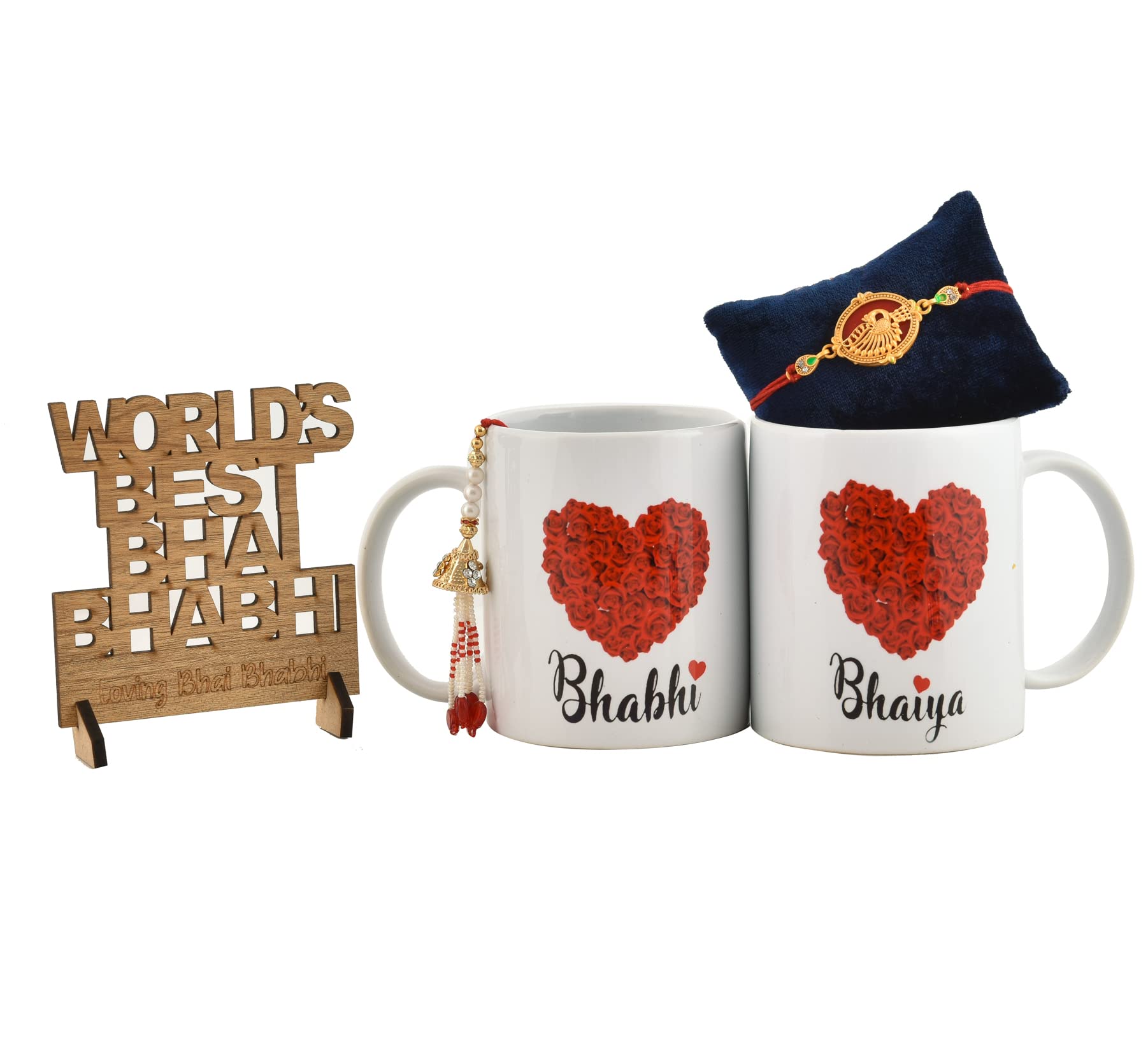Pride Store Bhaiya Bhabhi Printed Mug 330ml with Rakhi Combo Set of Bhaiya Bhabhi Rakhi & Worlds Best Bhai Bhabhi Wooden Showpiece Rakhi for Bro, Brother, Bhaiya Bhabhi (Bhiaya Bhabhi Rakhi Mug E) (B0B64J4NK1) Amazon Price History, Amazon Price Tracker