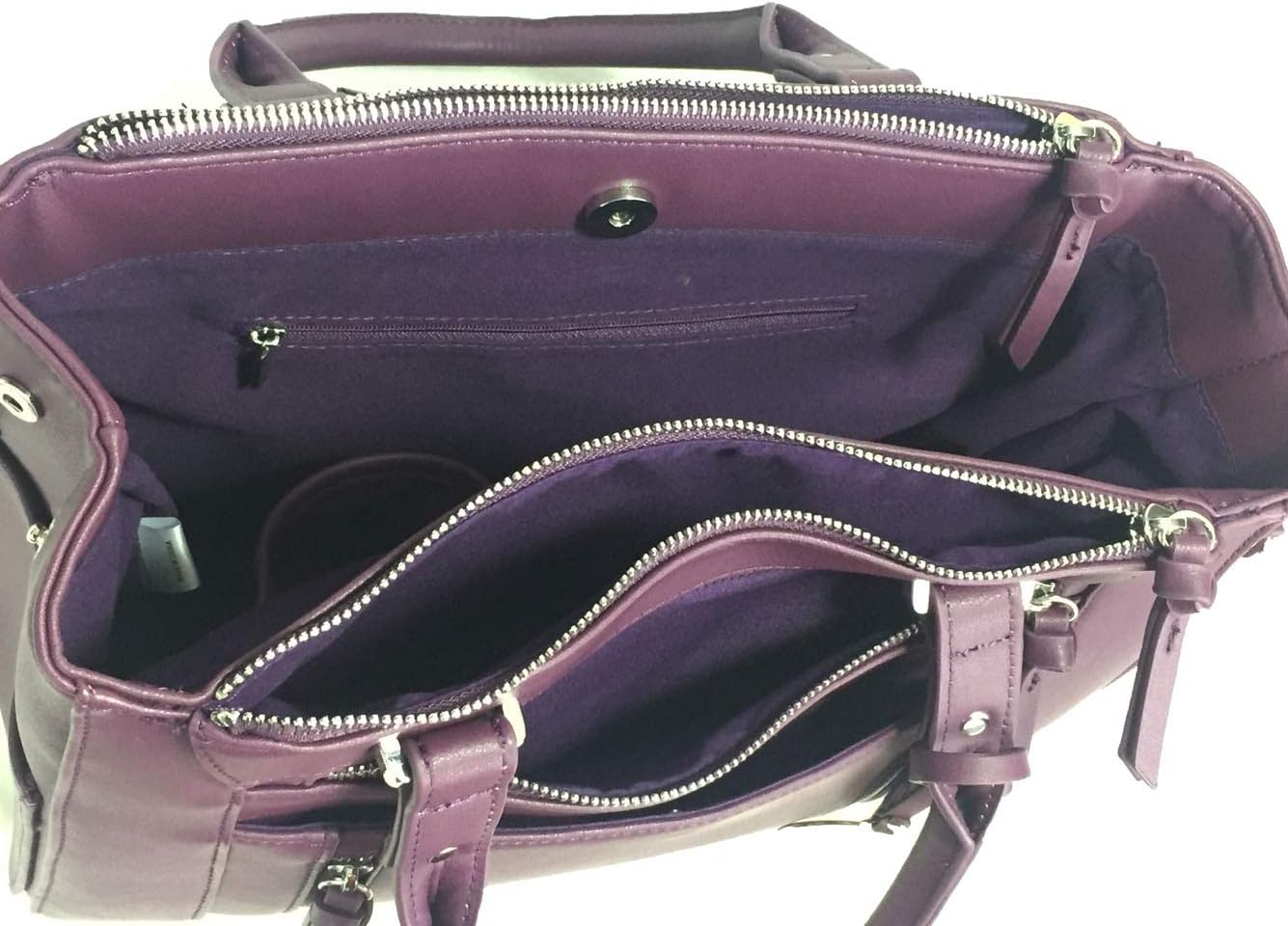Multi Zippers Fashion Locking Faux Leather Concealed Carry Gun Shoulder Bag