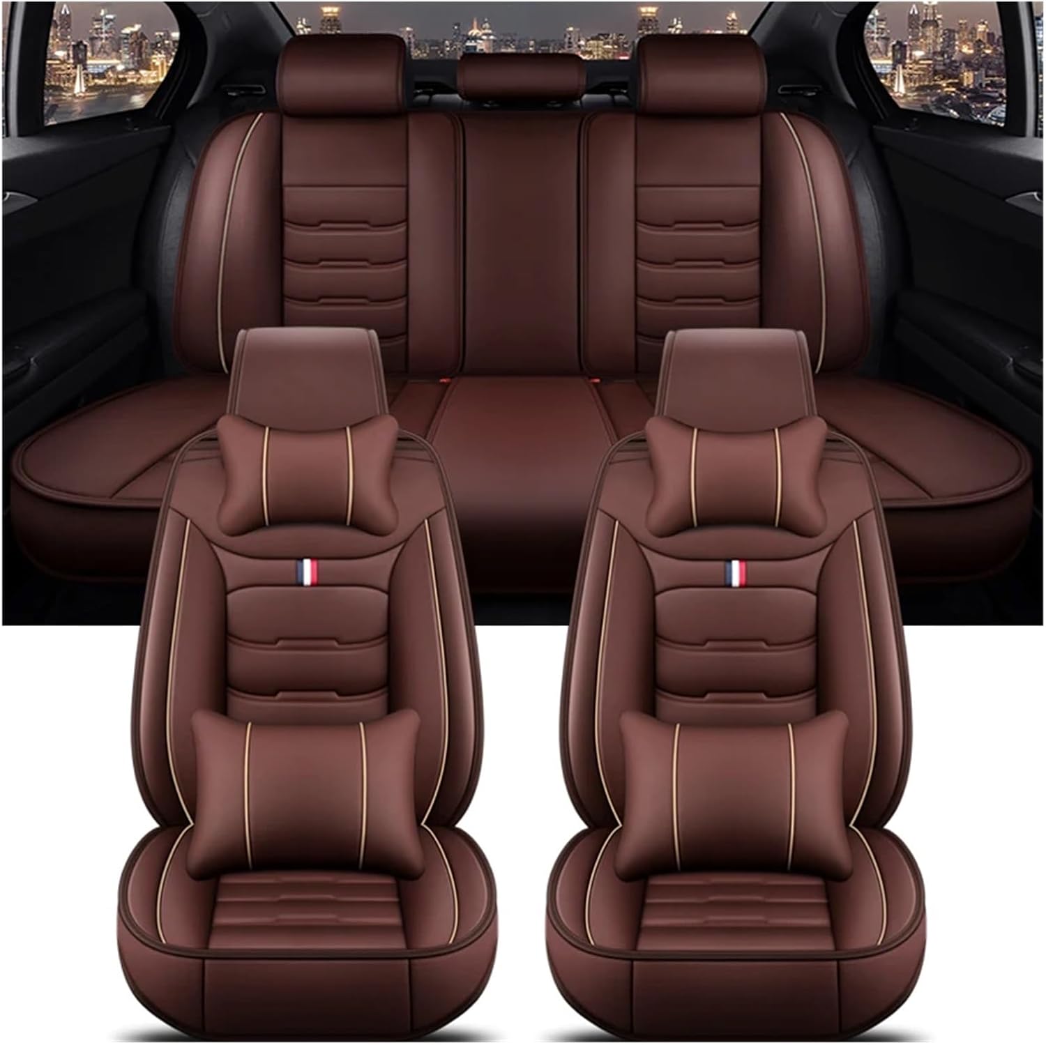 Universal Car Seat Cover Compatible For FORD Focus MK2 Edge Explorer Ecosport Escape Excursion Everest Fiesta Accessories Interior Details(2pc seat cover)