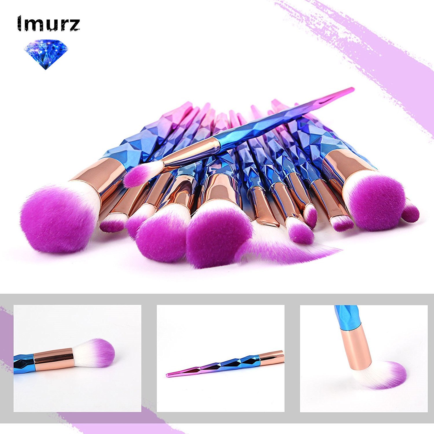 Brochas de maquillaje profesional,18 Piezas pinceles maquillaje,makeup brushes Cepillo Kabuki de Fibra Sintética Para Base de Maquillaje Rubor Sombra de Ojos Poder Facial