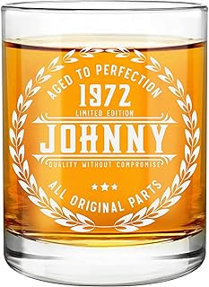 Personalized Whiskey Glasses - Custom Whiskey Gifts for Men - Old Fashion Rocks Scotch Glass - Birthday, Anniversary, Dad, Boyfriend, Husband, Mens Gifts - Christmas Gift for Men - Mens Xmas Gift