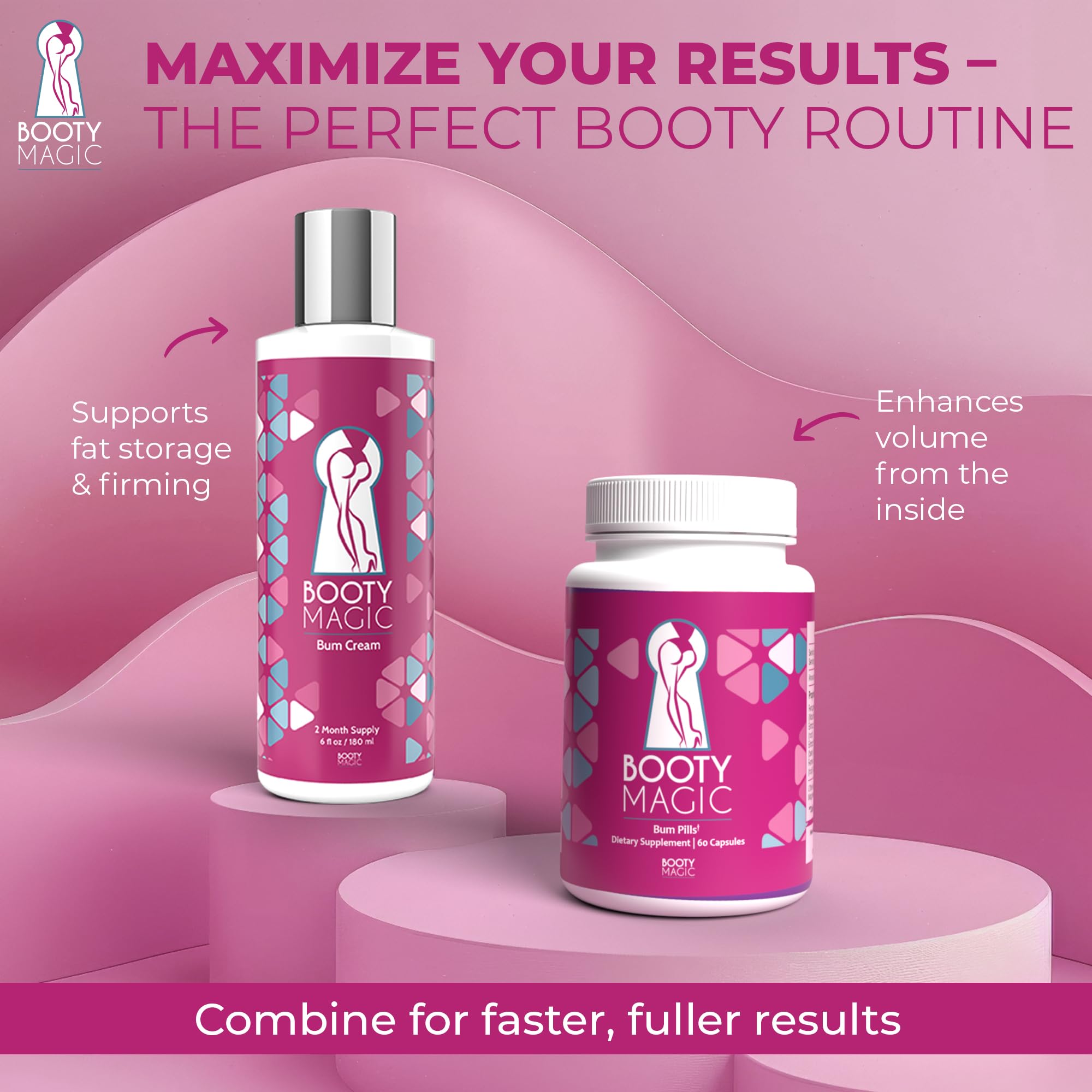 Booty Magic Butt Enhancement Pills - 2 Months Supply of Booty Pills, Bum Pills for Bigger, Rounder, Volumized Butt with Maca Root Extract, Fenugreek Extract — Amazon image 6