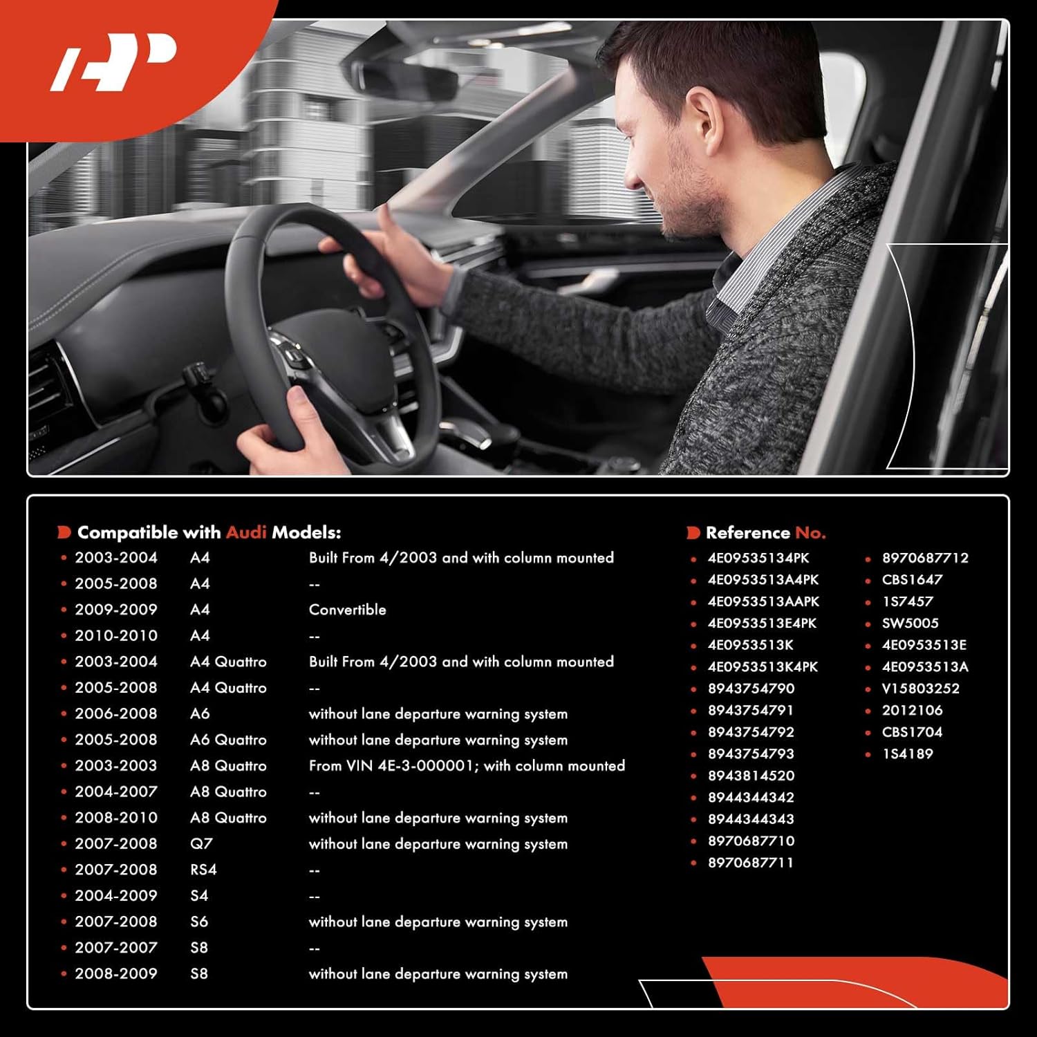 A-Premium Floor Mounted Headlight Dimmer Switch Compatible with Audi A4 2003-2010, A4 Quattro 2003-2008, Q7 2007-2008, A6 2006-2008, RS4 2007-2008, S4 2004-2009, S6 2007-2008, S8, A6 A8 Quattro