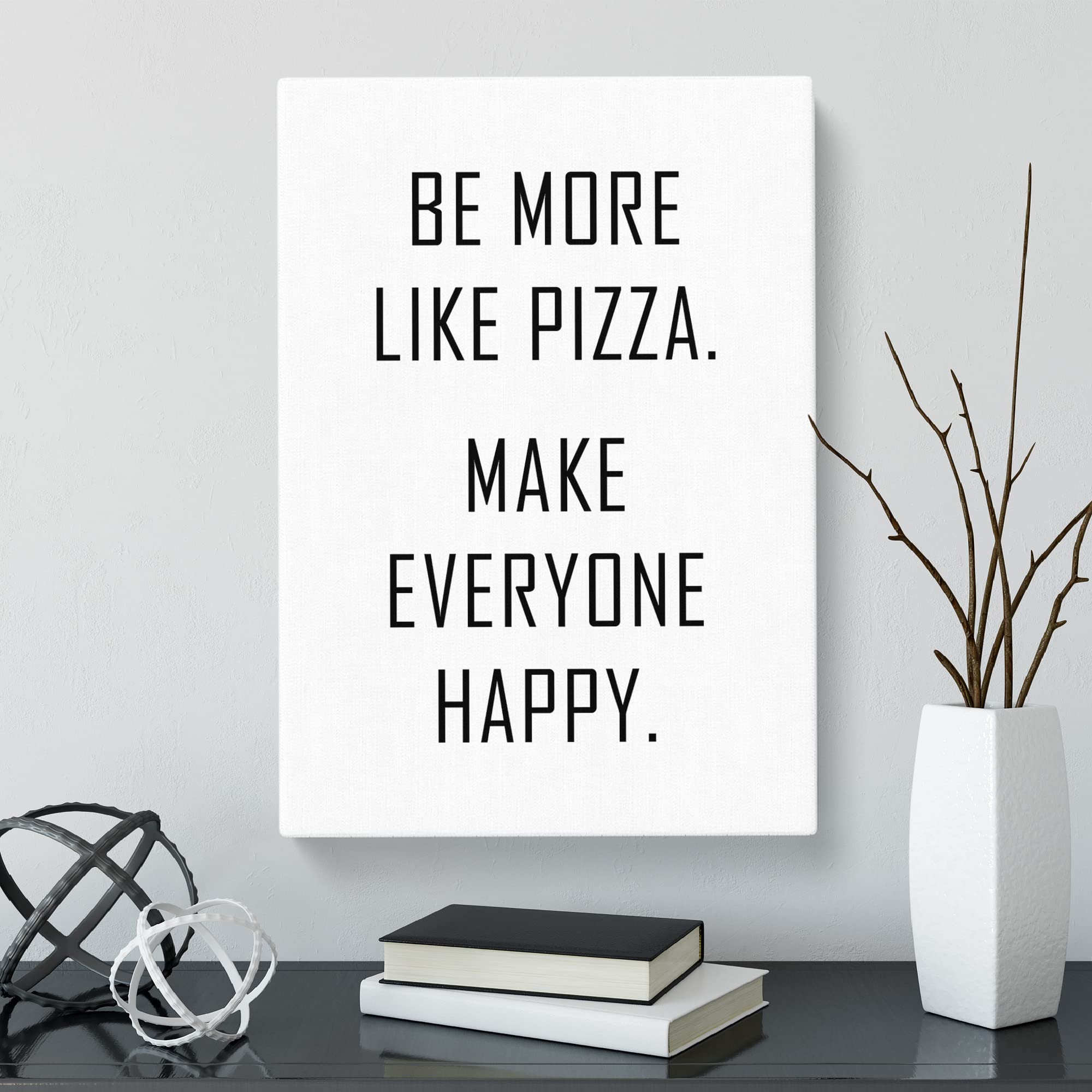 Like Pizza Typography Quote Canvas Print, Mixed, 25L x 50W cm - Image 3