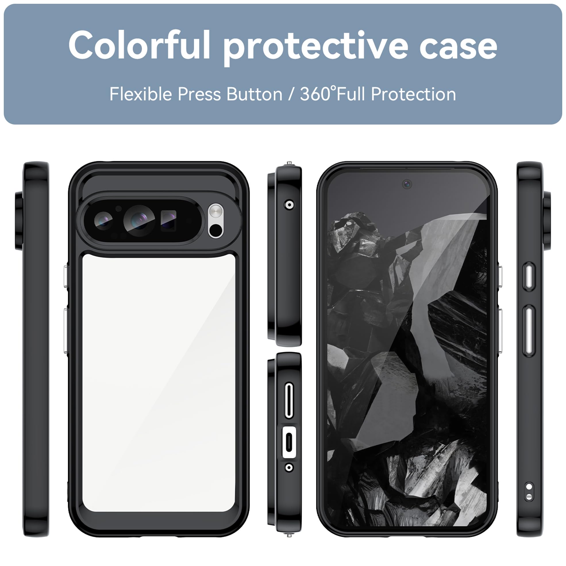 Crystal Clear Hülle Für Google Pixel 9 – Stoßfest, Anti-gelb & Kratzgeschützt – Mit TPU & PC
