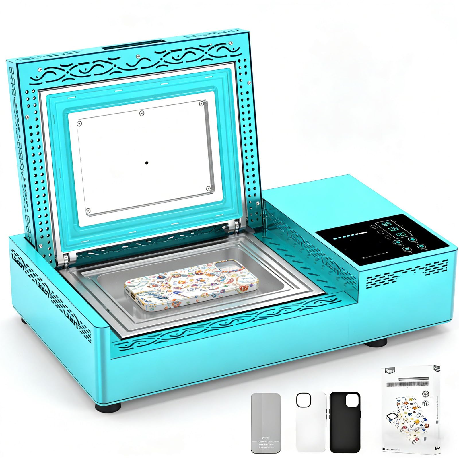 Phone Case Heat Press Machine,Heat Transfer Machine with 2 Shell Molds & 20 Mobile Phone Cases,180°C Fast Heat Effect,3D Sublimation Heat Press Machine,for All Mobile Phone Cases