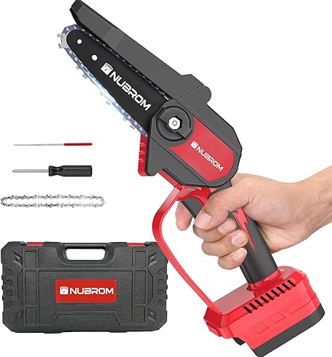 Mini motosierra, motosierra de mano inalámbrica de 4 pulgadas mejorada para Milwaukee batería de 18 V con bloqueo de seguridad, instalación sin