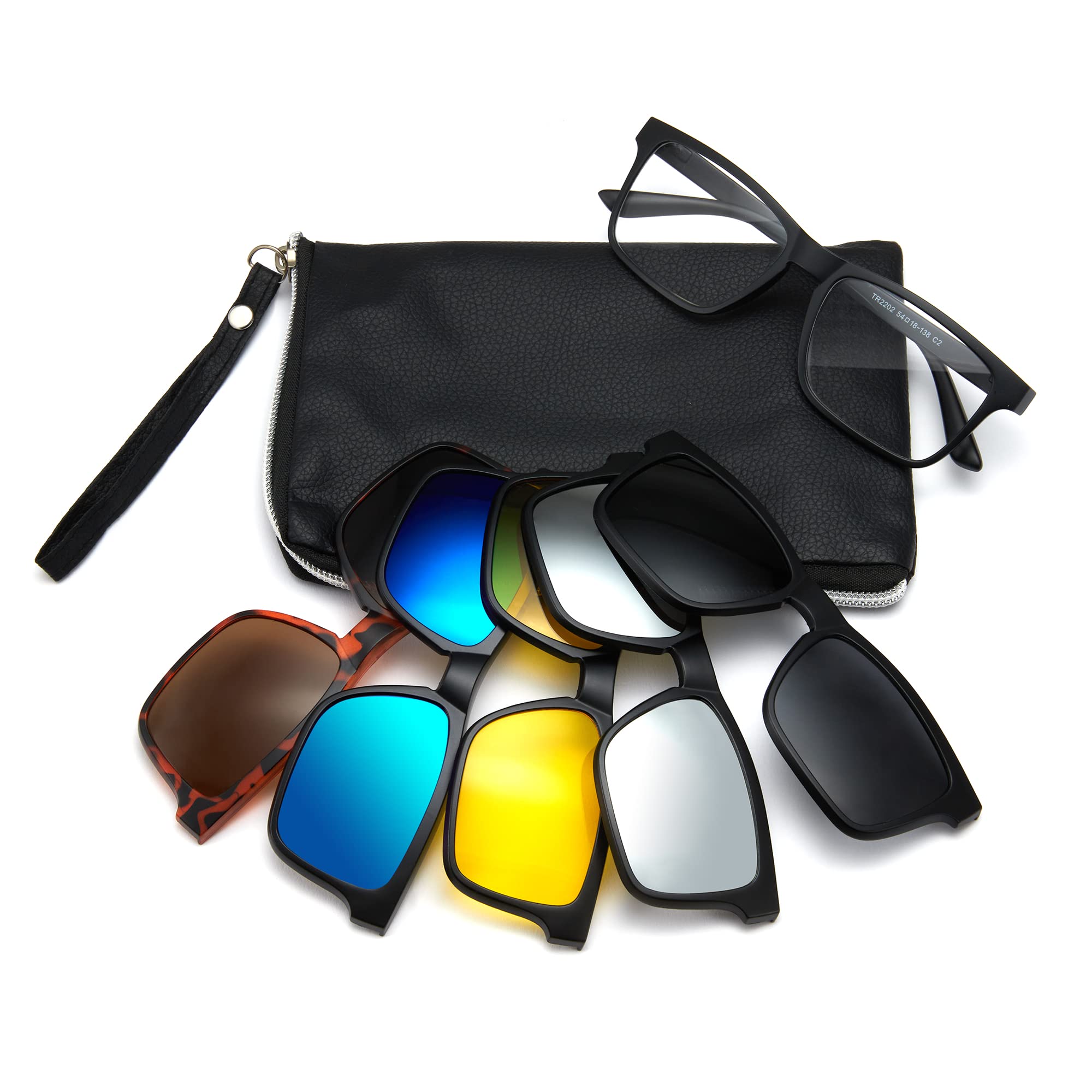 Cyxus Magnetic Clip-On Sunglasses Polarized Men Women UV Protection for Night Driving Fishing Golf Cycling P1573