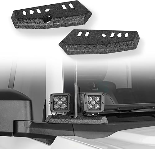 Hooke Road Bronco - Soporte de luz de zanja de doble pilar A para Ford Bronco 2021, 2022, 2023, 2024 2025, excluye Bronco Sport (1 par, negro)