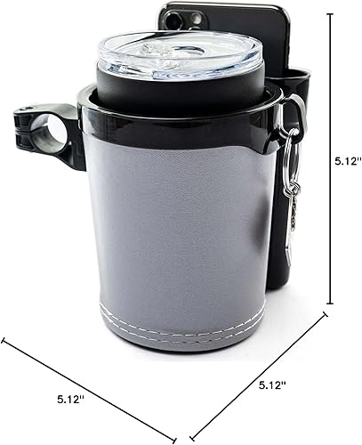 Miniatura 7 de Portavasos para bicicleta, manillar Cruiser con soporte para teléfono celular, soporte para llaves para bicicleta, motocicleta, scooter, barco,
