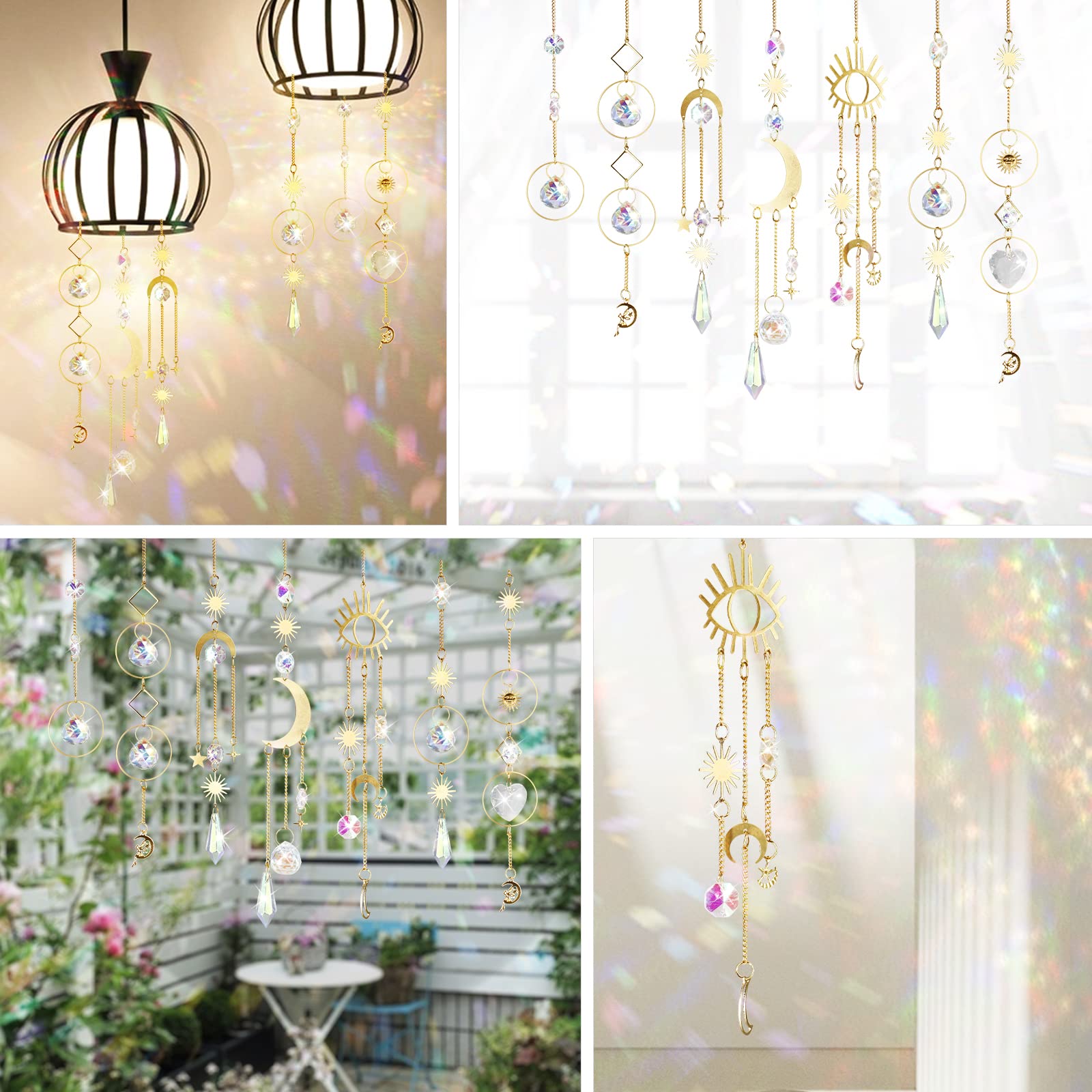 Acchiappasole con cristalli per finestre, 2 pezzi, decorazione per finestre, arcobaleno, cristalli arcobaleno, per finestre, giardino, Natale, giorno, feste, matrimoni