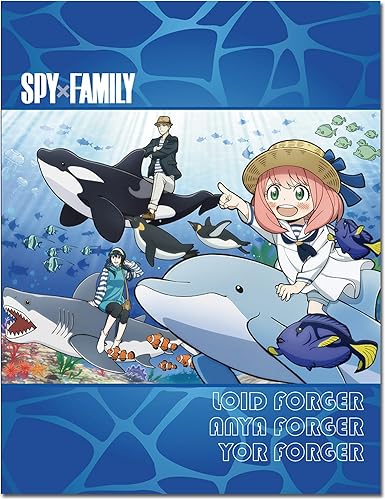 Great Eastern Entertainment Spy X Family - Manta de sublimación Go to The Aquarium de 46 pulgadas de ancho x 60 pulgadas de alto