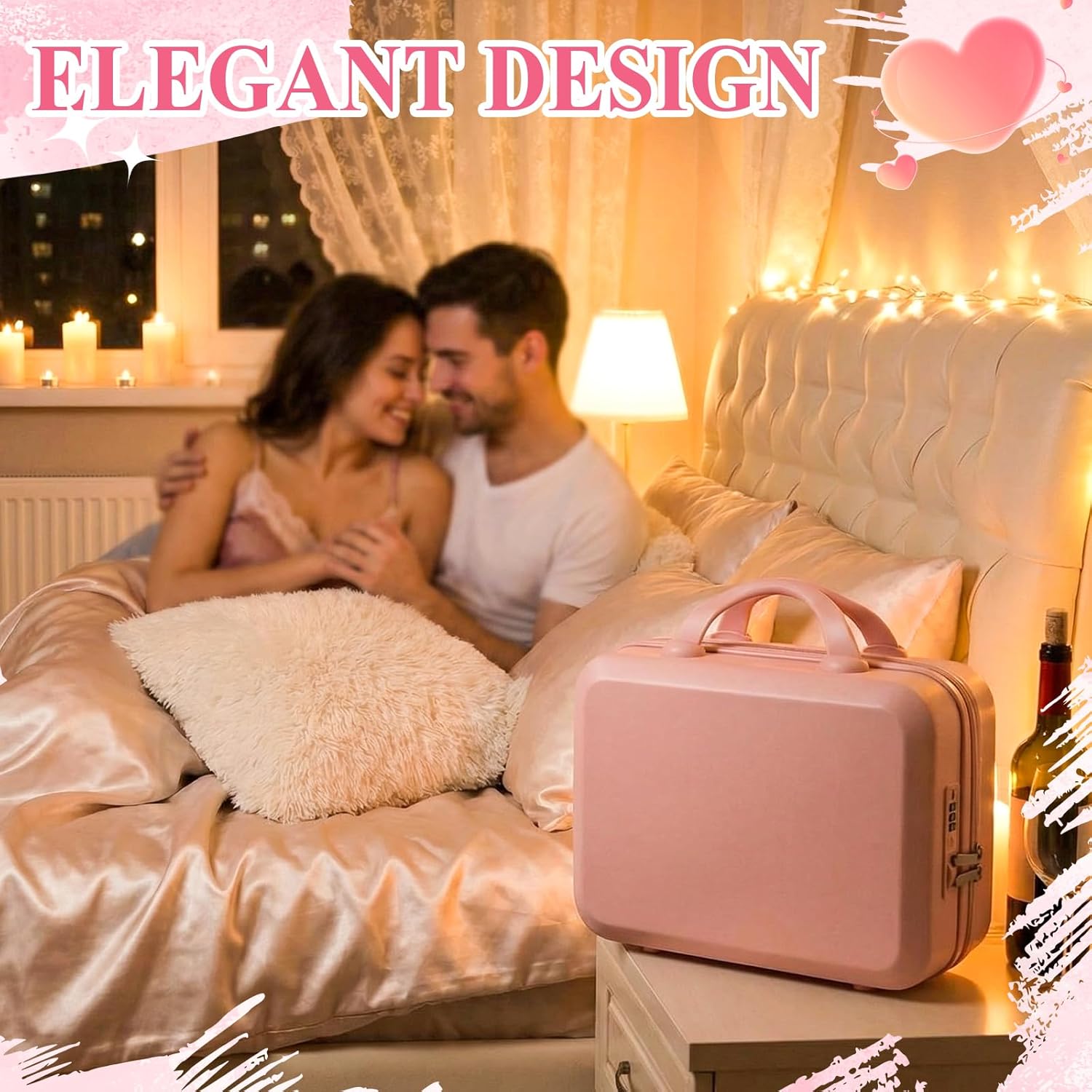 Dansydaisy Adult Game Toy Storage Organizer Case and 9 Pcs Toy Storage Bags, Reusable Organizer Case Lock Box for Women and Men, 3 Sized Bag for Home(Medium,Regular Style,Pastel Color)