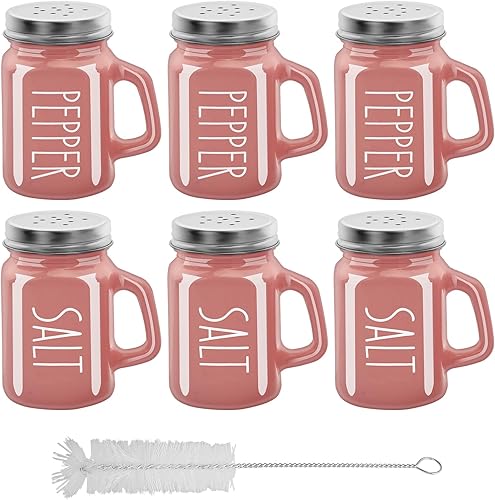 Miniatura 14 de 2 botellas de vidrio para especias de 4 onzas, saleros, botellas de especias para el hogar, salero y pimentero, tarro de condimentos multiusos para