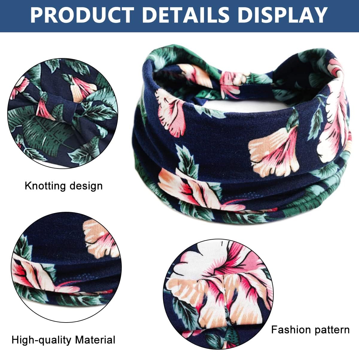 GALV4Pcs Gym Headbands Bohemian Headbands for Women Girls Men, Stretch Wide Hair Bands Stylish Yoga Sweatband for Workout, Running, Tennis, Badminton, Marathons, Cycling 2